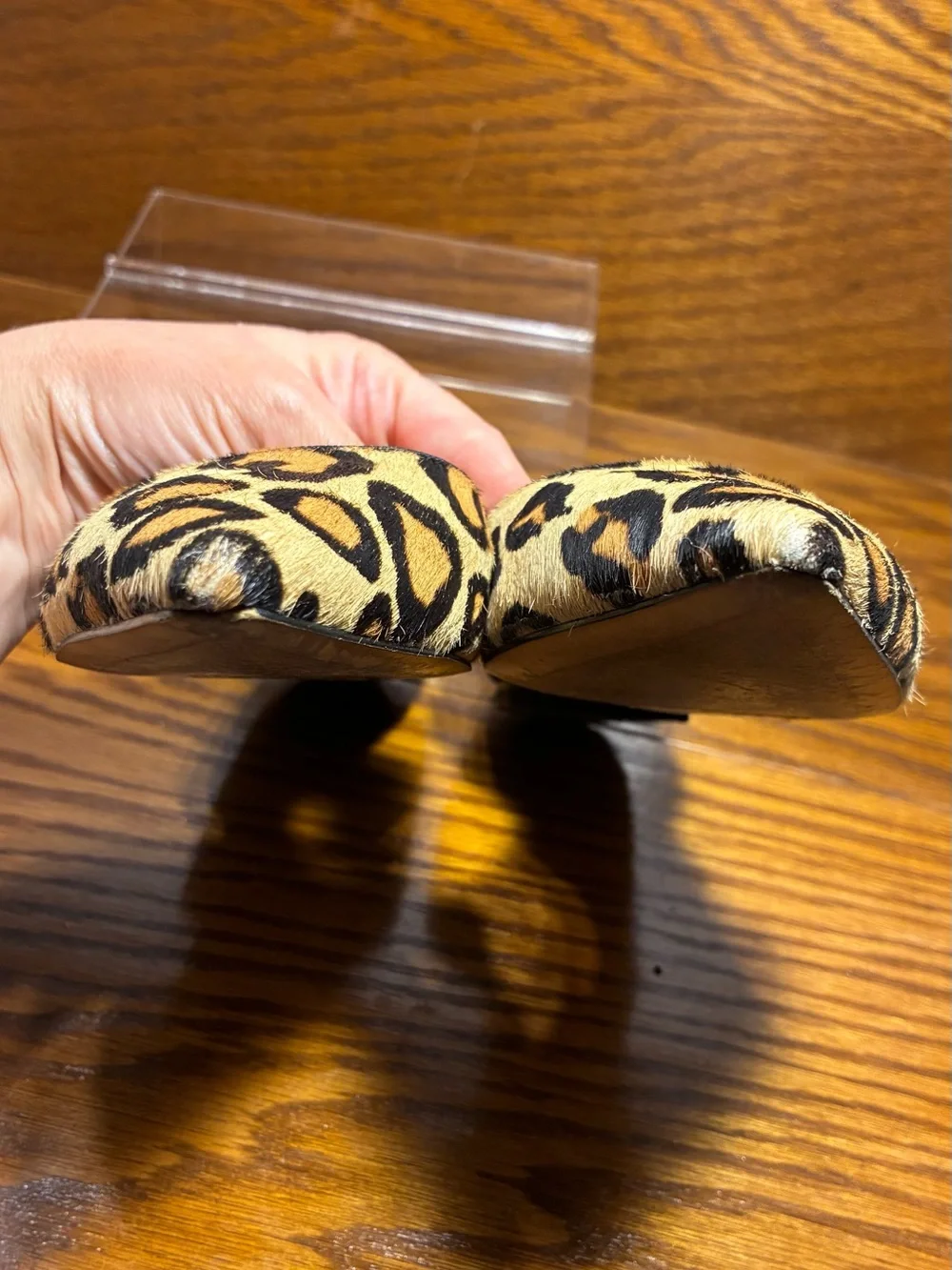 Sam Edelman Calf Hair Leopard Print Black Suede Patent d’Orsay Flats Size 7